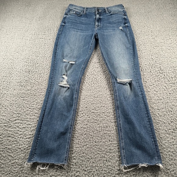 Mother Jeans Women 28 Blue Mid Rise Dazzler Ankle Fray in Weekend Warrior USA - Picture 1 of 15